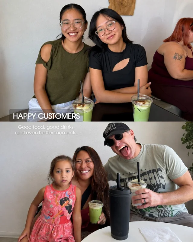 BobaPOP post: happy customers with their drinks