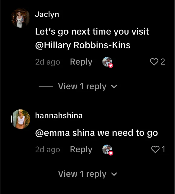 Chef Fei: Comments on a creator post: "Let’s go next time you visit"