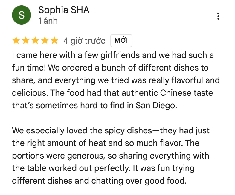 Chef Fei: 5-star Google review: the authentic Chinese taste that's hard to find in San Diego