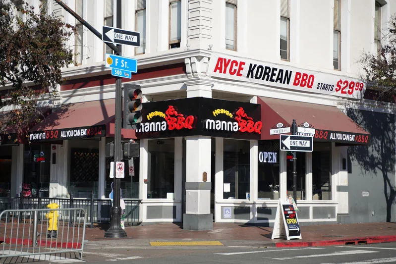 Manna Heaven BBQ's Downtown corner storefront: AYCE Korean BBQ